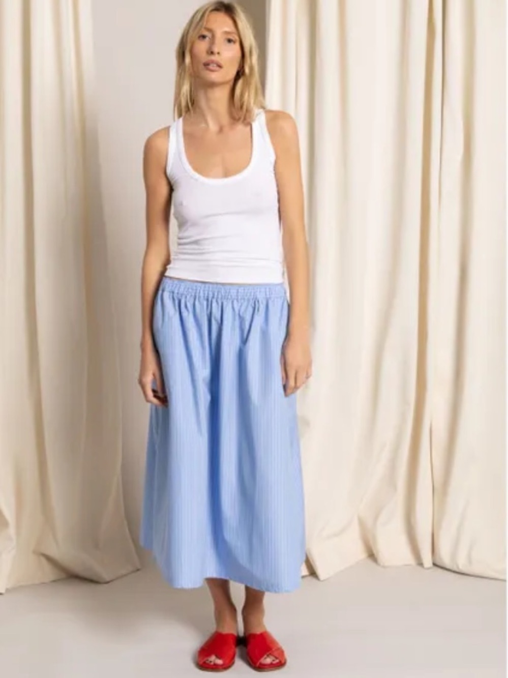 Smallable Women Striped Bruna Skirt- Light Blue